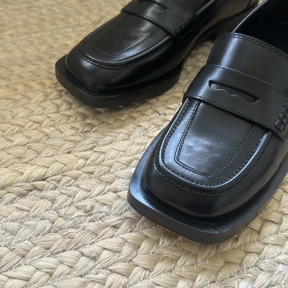 Zara Square Toe Leather Loafers Size 6.5(37) - Picture 8 of 12
